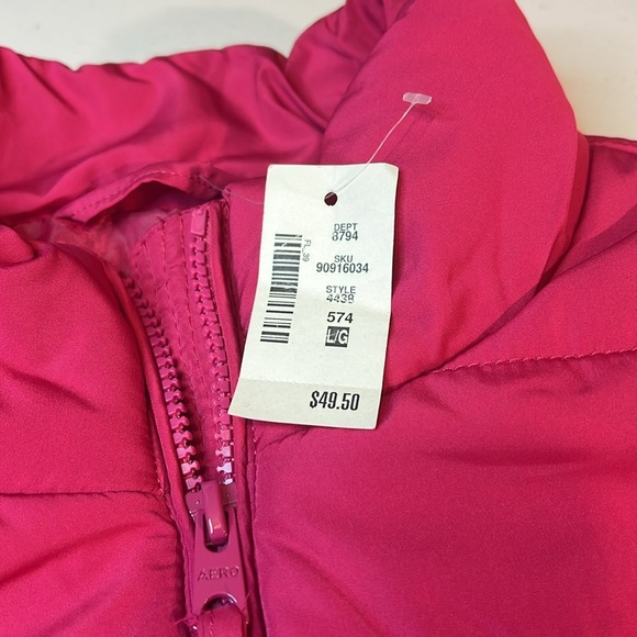 Aeropostale Vest, Zip Closure, Pockets, Bright Pink, Size Large - Picture 5 of 8